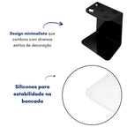 Porta 5 Tesouras Barbeiro Acrilico15x14x8 Base Maior