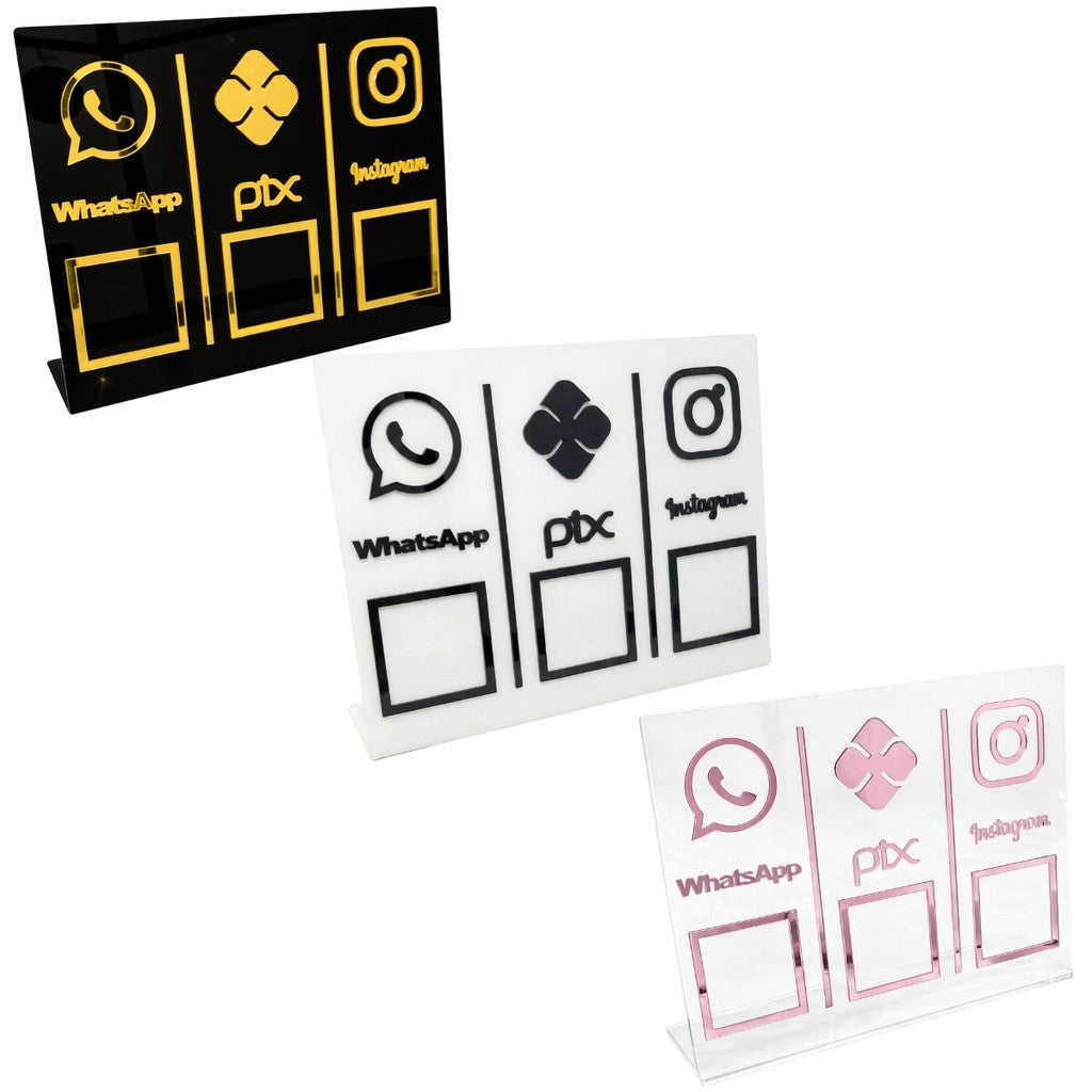 Placa Loja Balcão Qr Code Pix Whatsapp Instagram Pagamento