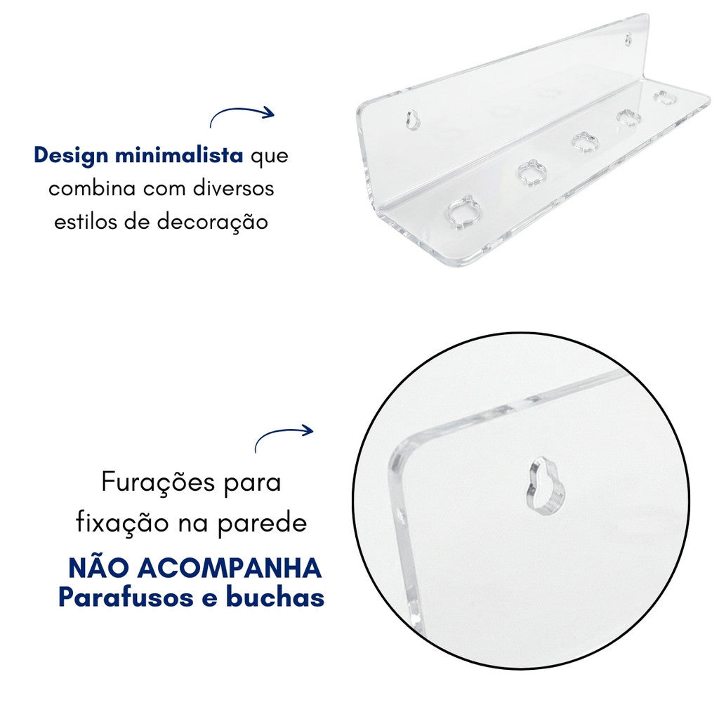 Porta 5 Tesouras Acrilico Transparente Horizontal