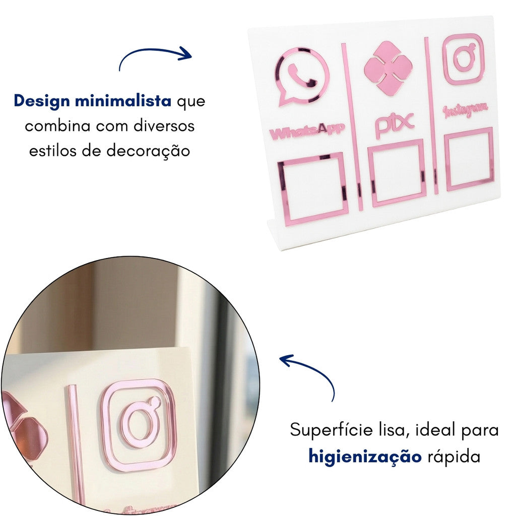 Placa Loja Balcão Qr Code Pix Whatsapp Instagram Pagamento