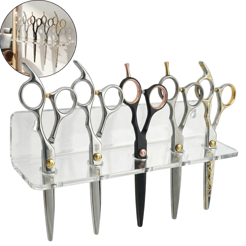 Porta 5 Tesouras Acrilico Transparente Horizontal