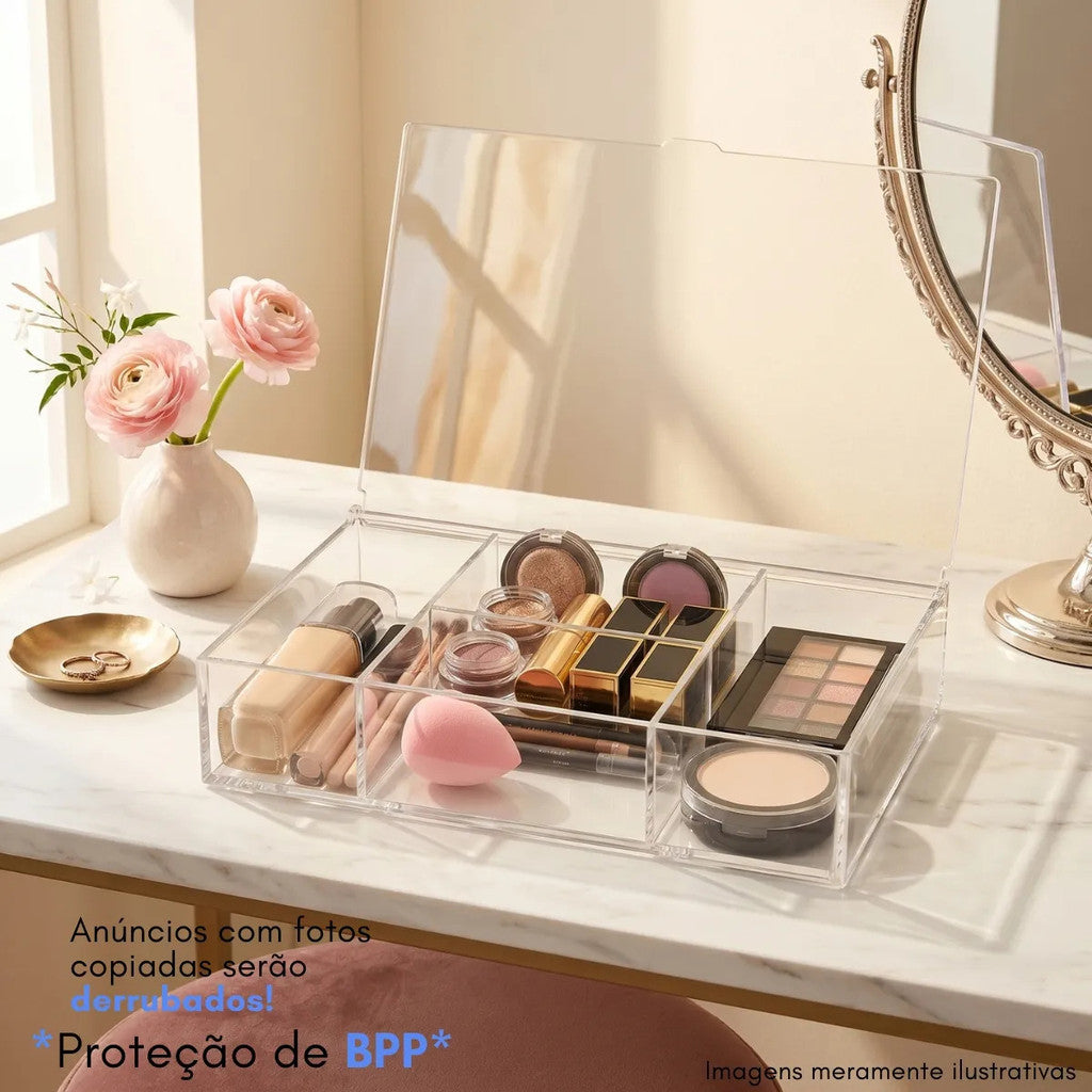 Organizador Maquiagem Tampa Porta Cosméticos Suporte