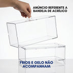 Bandeja Frios Frutas Gelo Dupla Camada Tampa Buffet Mesa Organizador Festas Alimentos