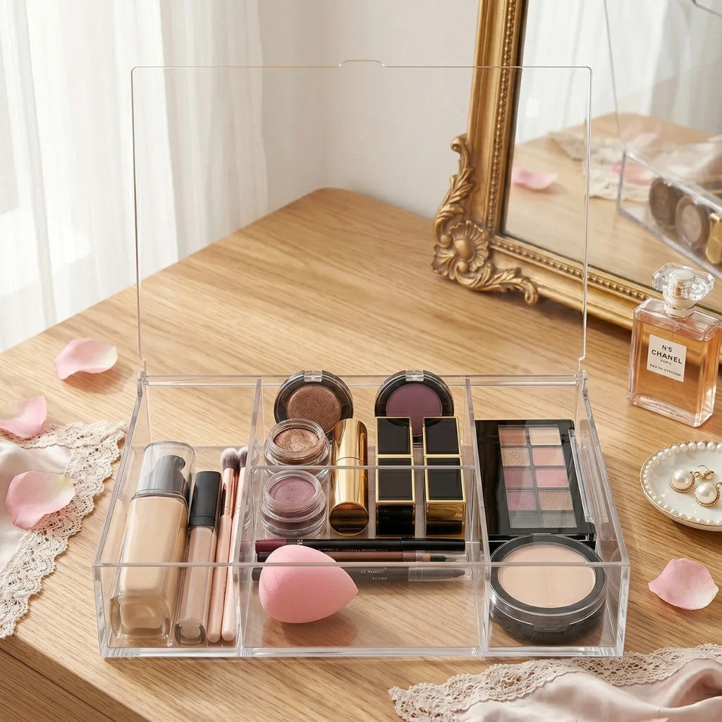 Organizador Maquiagem Tampa Porta Cosméticos Suporte