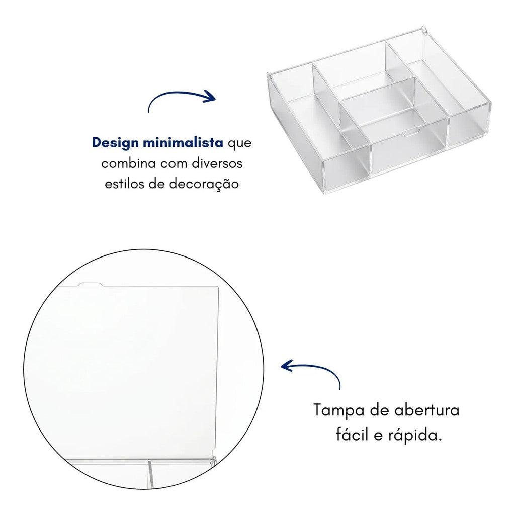 Organizador Maquiagem Tampa Porta Cosméticos Suporte