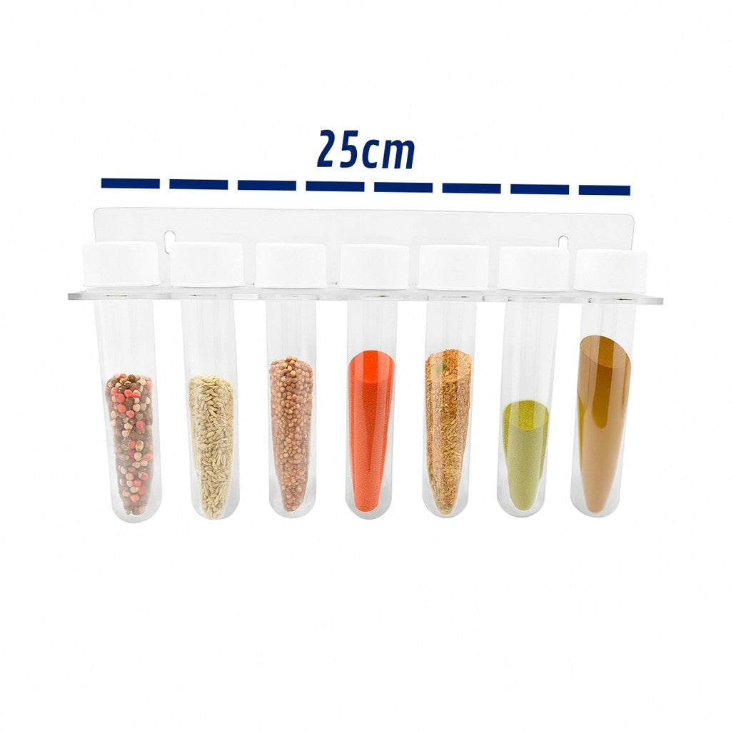 Porta Tempero Organizador Suporte Condimentos Ervas Cozinha 7 Tubos Potes Tubetes