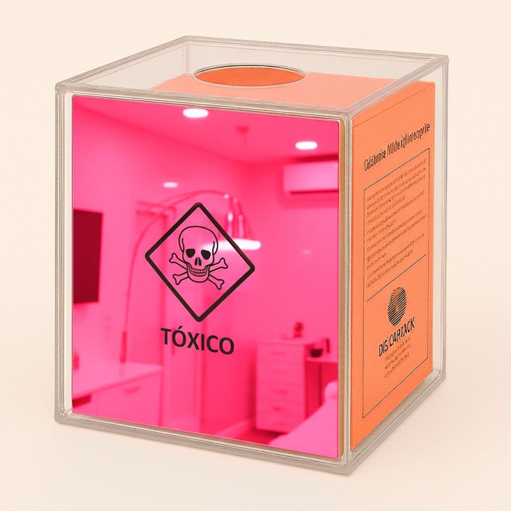 Suporte Caixa Coletora Descarpack 7L Parede Mesa Balcão Resíduos Tóxico Descarte Biológicos