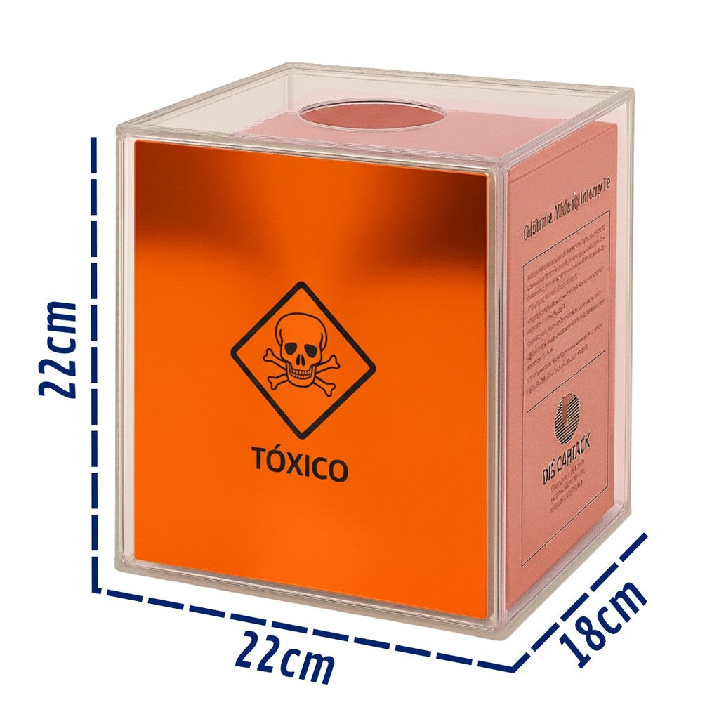 Suporte Caixa Coletora Descarpack 7L Parede Mesa Balcão Resíduos Tóxico Descarte Biológicos