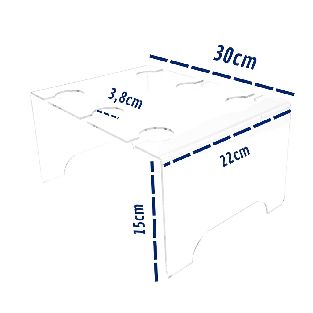 Suporte 6 Taças Festa Adega Exposição Organizador Expositor Champanhe Vinho Evento Bar