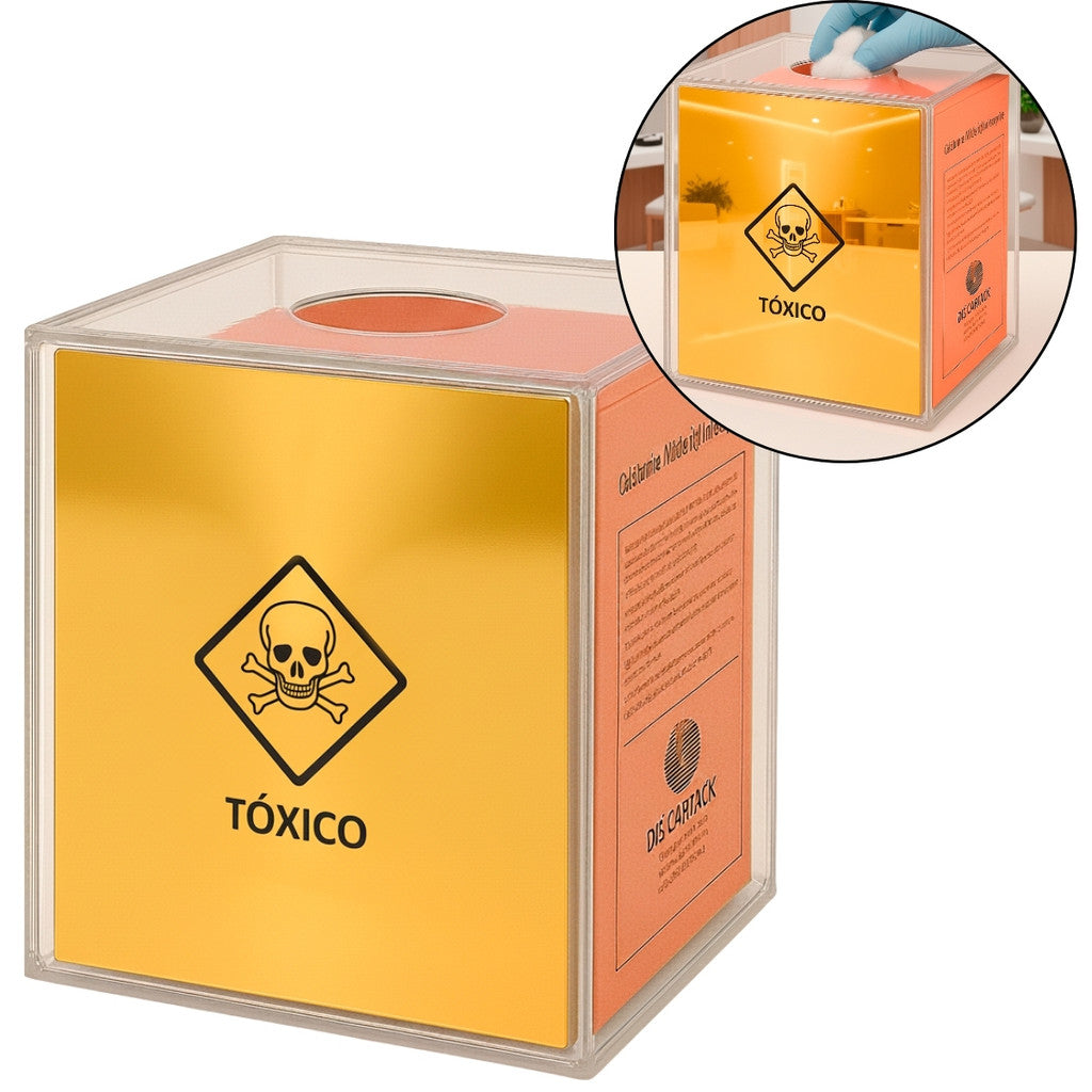 Suporte Caixa Coletora Descarpack 7L Parede Mesa Balcão Resíduos Tóxico Descarte Biológicos