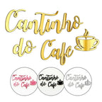 Frase Letreiro Cantinho Do Café Decor Espelho 40cm Placa