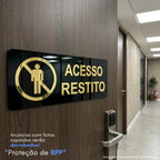 Placa Acesso Restrito Sinalização Entrada Proibida Recepção