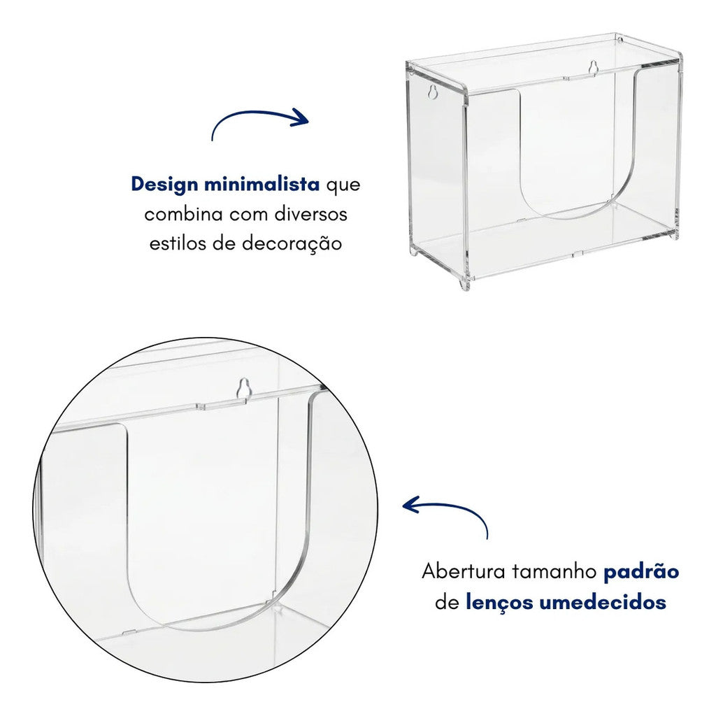 Porta Lenços Umedecidos Bebê Organizador Suporte Toalha Parede Bancada Dispenser Display