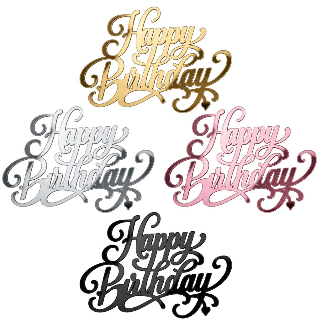 Palavra Happy Birthday Topper Bolo Placa Parede Aniversario Festa