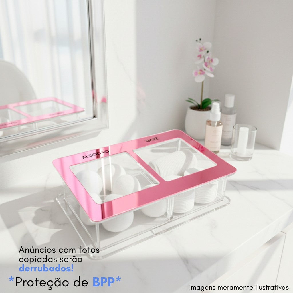 Guarda Algodão Gaze Porta Mantimentos Caixa Acrílico Estojo