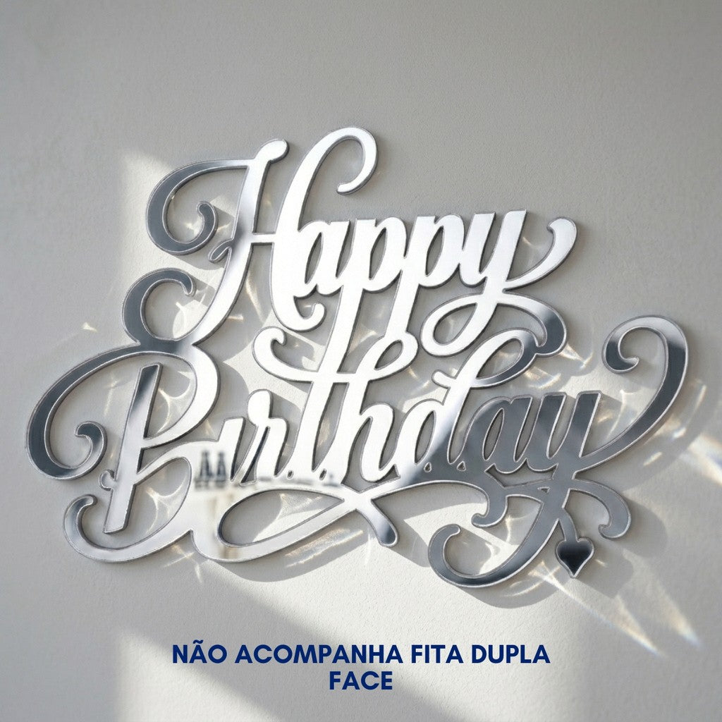 Palavra Happy Birthday Topper Bolo Placa Parede Aniversario Festa