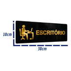 Sinalização Escritório Placa Porta Parede Indicação Empresa Minimalista Espelhado Sala