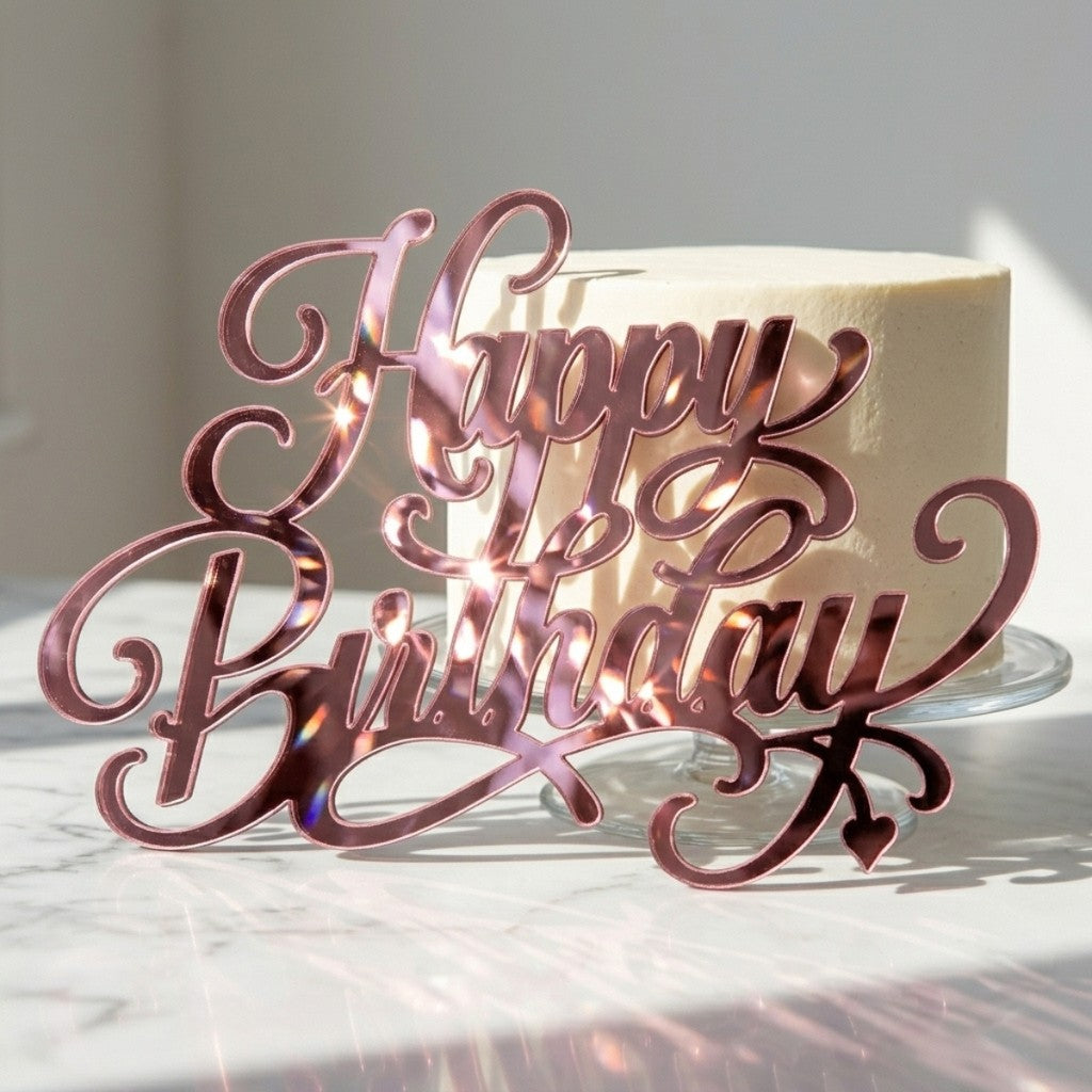 Palavra Happy Birthday Topper Bolo Placa Parede Aniversario Festa