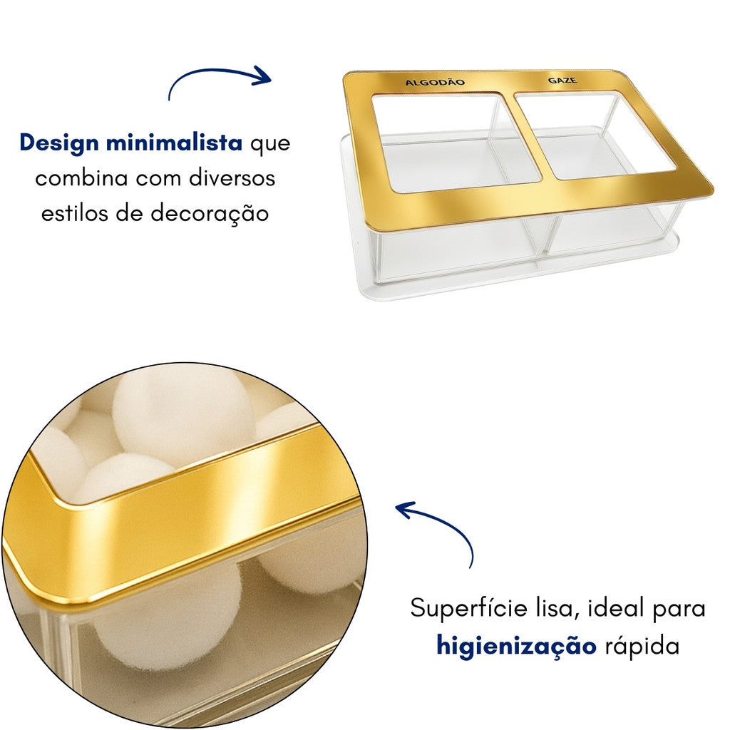 Guarda Algodão Gaze Porta Mantimentos Caixa Acrílico Estojo