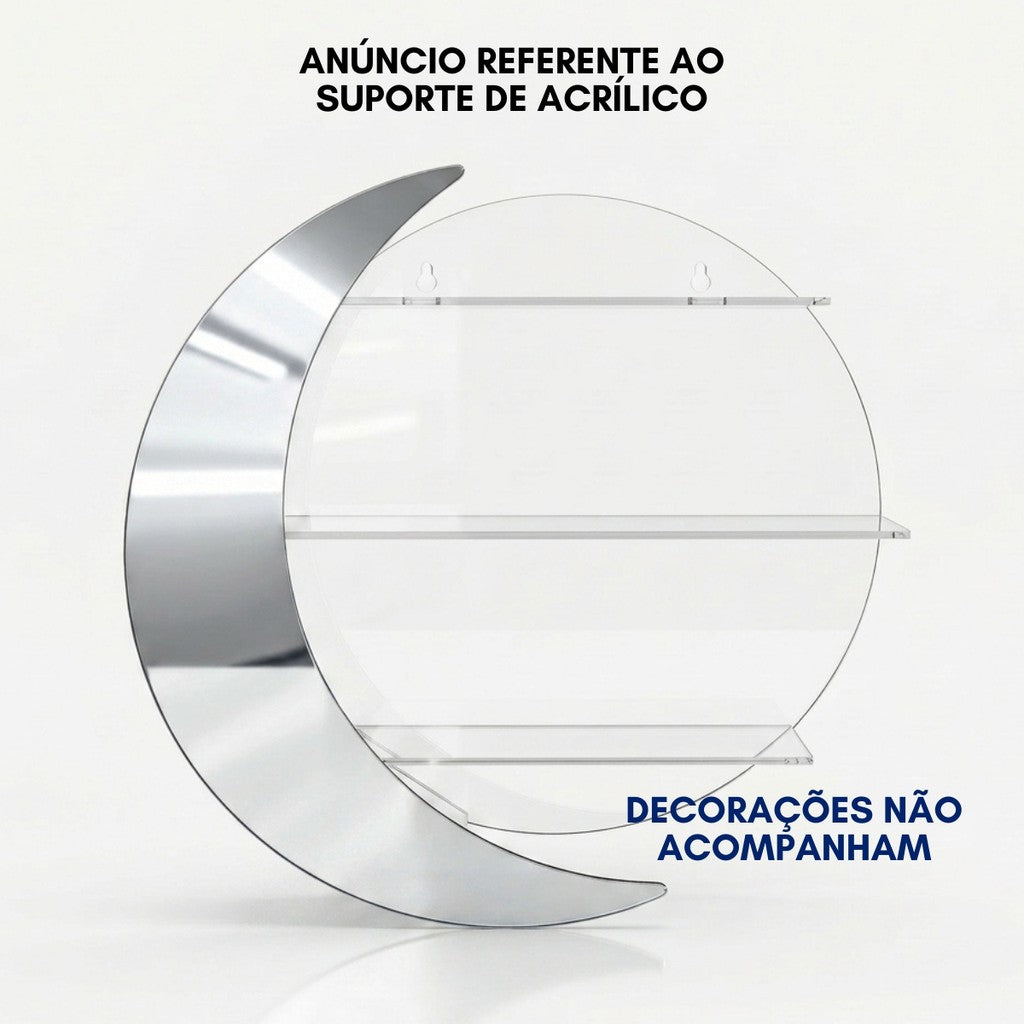 Nicho Lua Decorativo Expositor Parede Prateleira Enfeites Organizador