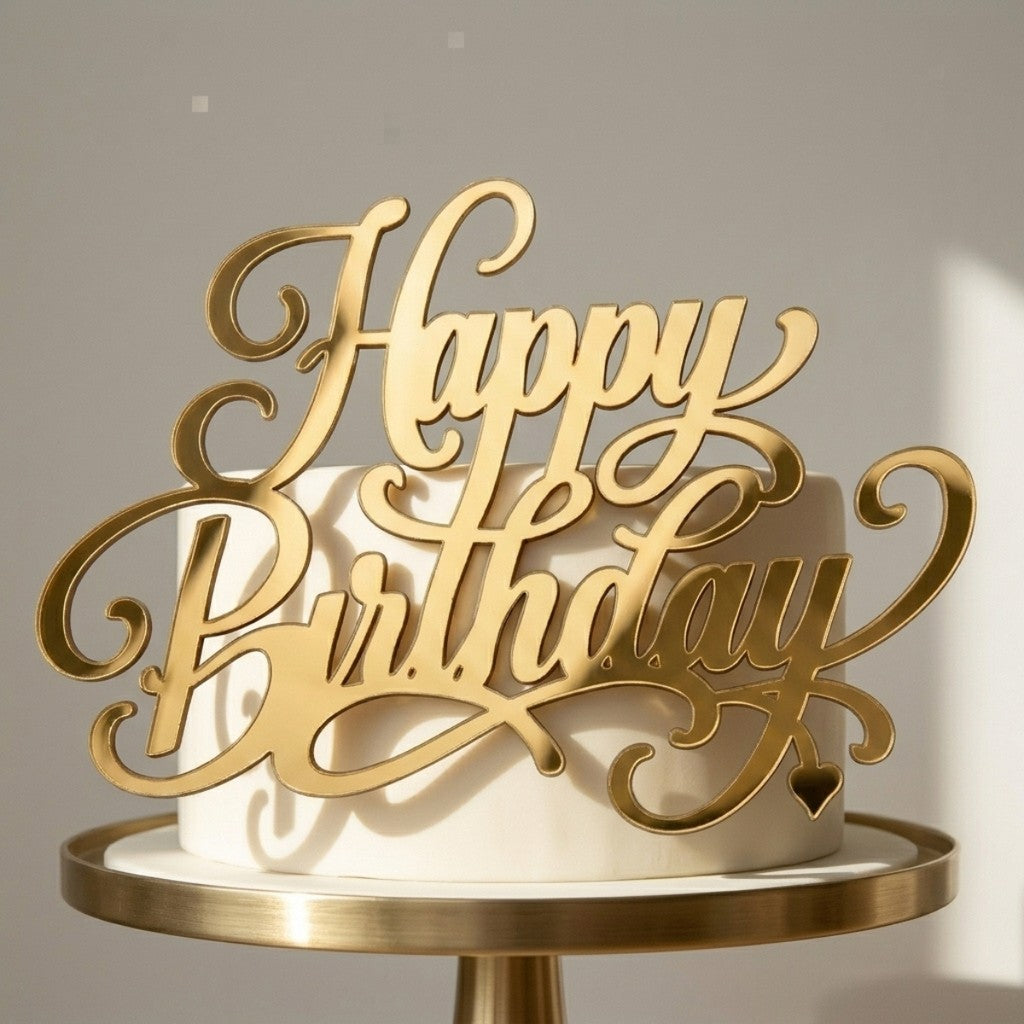Palavra Happy Birthday Topper Bolo Placa Parede Aniversario Festa