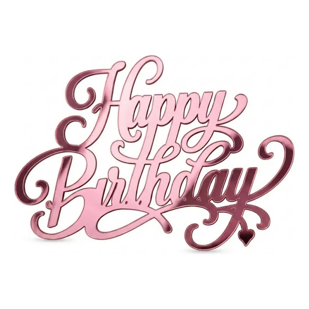 Palavra Happy Birthday Topper Bolo Placa Parede Aniversario Festa