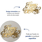 Palavra Happy Birthday Topper Bolo Placa Parede Aniversario Festa