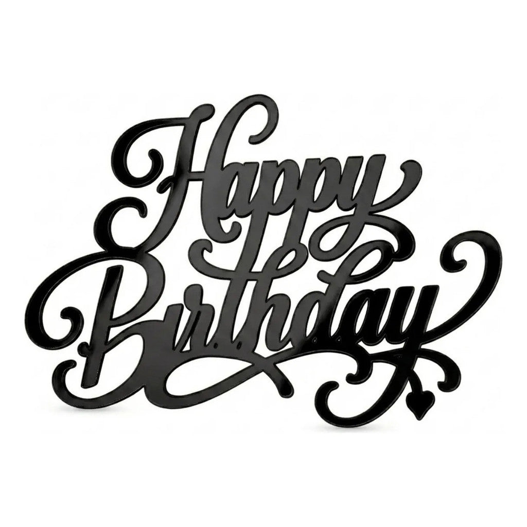 Palavra Happy Birthday Topper Bolo Placa Parede Aniversario Festa