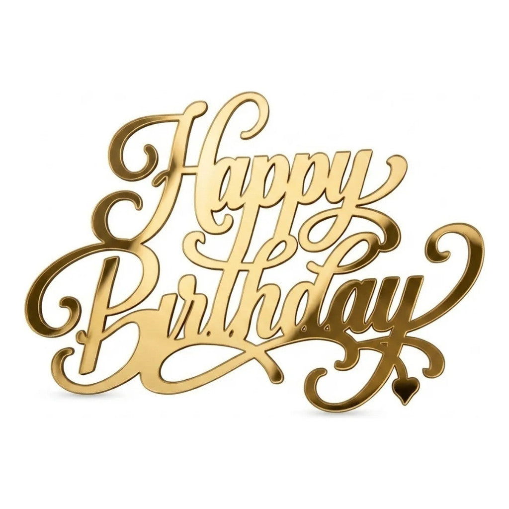 Palavra Happy Birthday Topper Bolo Placa Parede Aniversario Festa