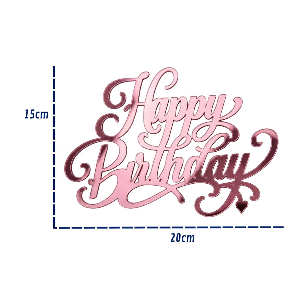 Palavra Happy Birthday Topper Bolo Placa Parede Aniversario Festa