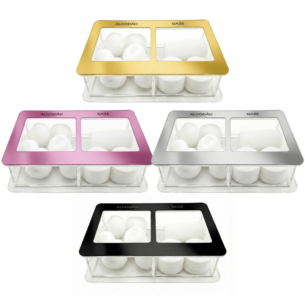 Guarda Algodão Gaze Porta Mantimentos Caixa Acrílico Estojo