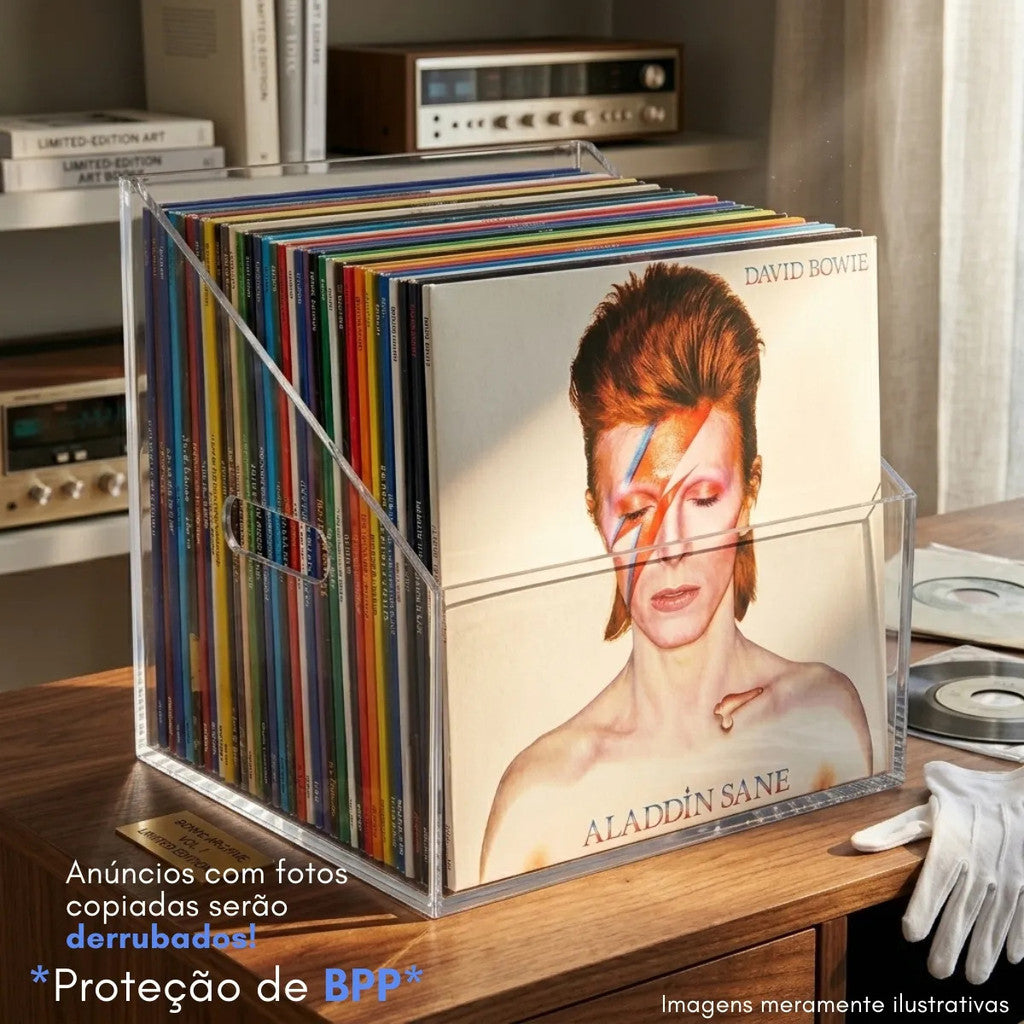 Suporte Discos Vinil LP Organizador Expositor Portátil Mesa Display