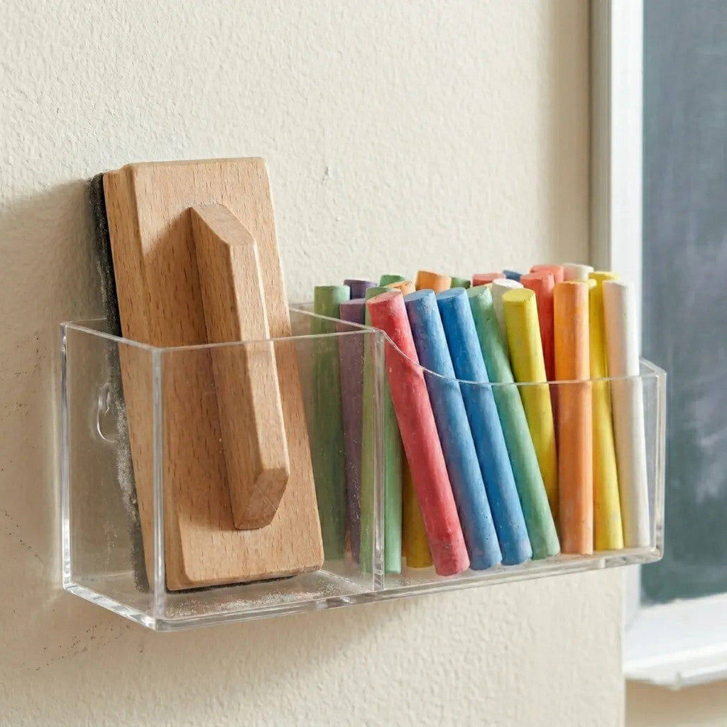 Suporte Apagador Giz Lousa Quadro Escolar Parede Organizador Sala Aula Professor Infantil