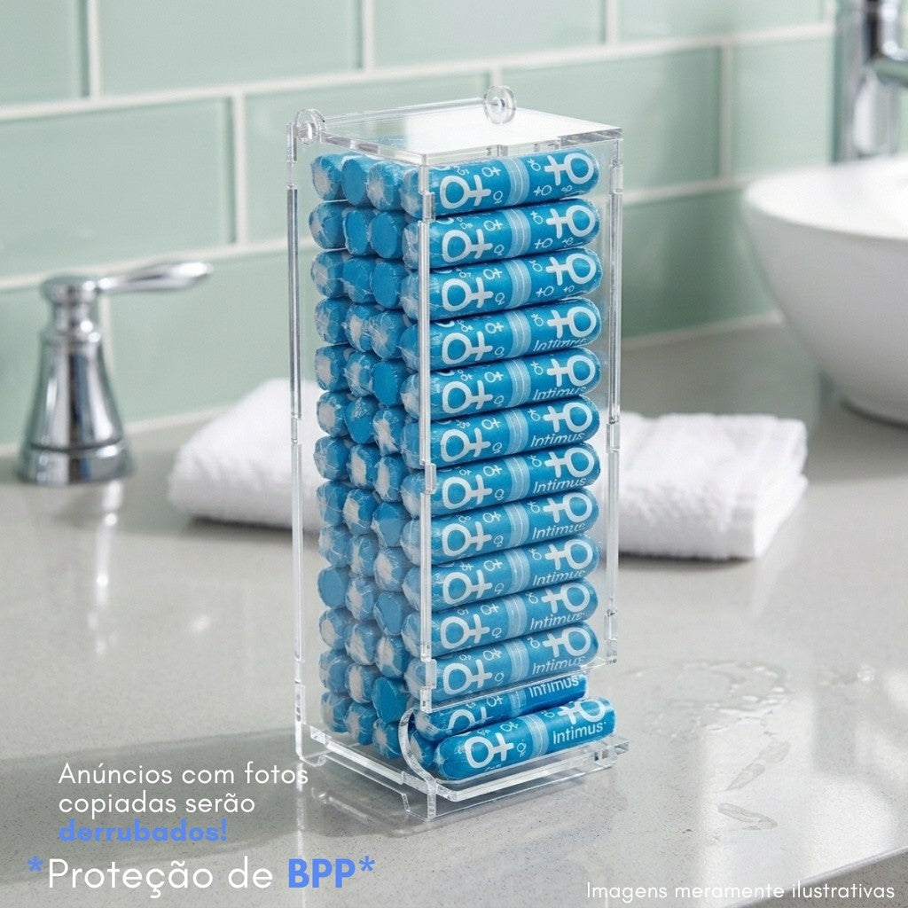 Suporte Organizador Absorvente Interno Lavabo Banheiro Porta Feminino Transparente
