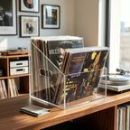 Suporte Discos Vinil LP Organizador Expositor Portátil Mesa Display
