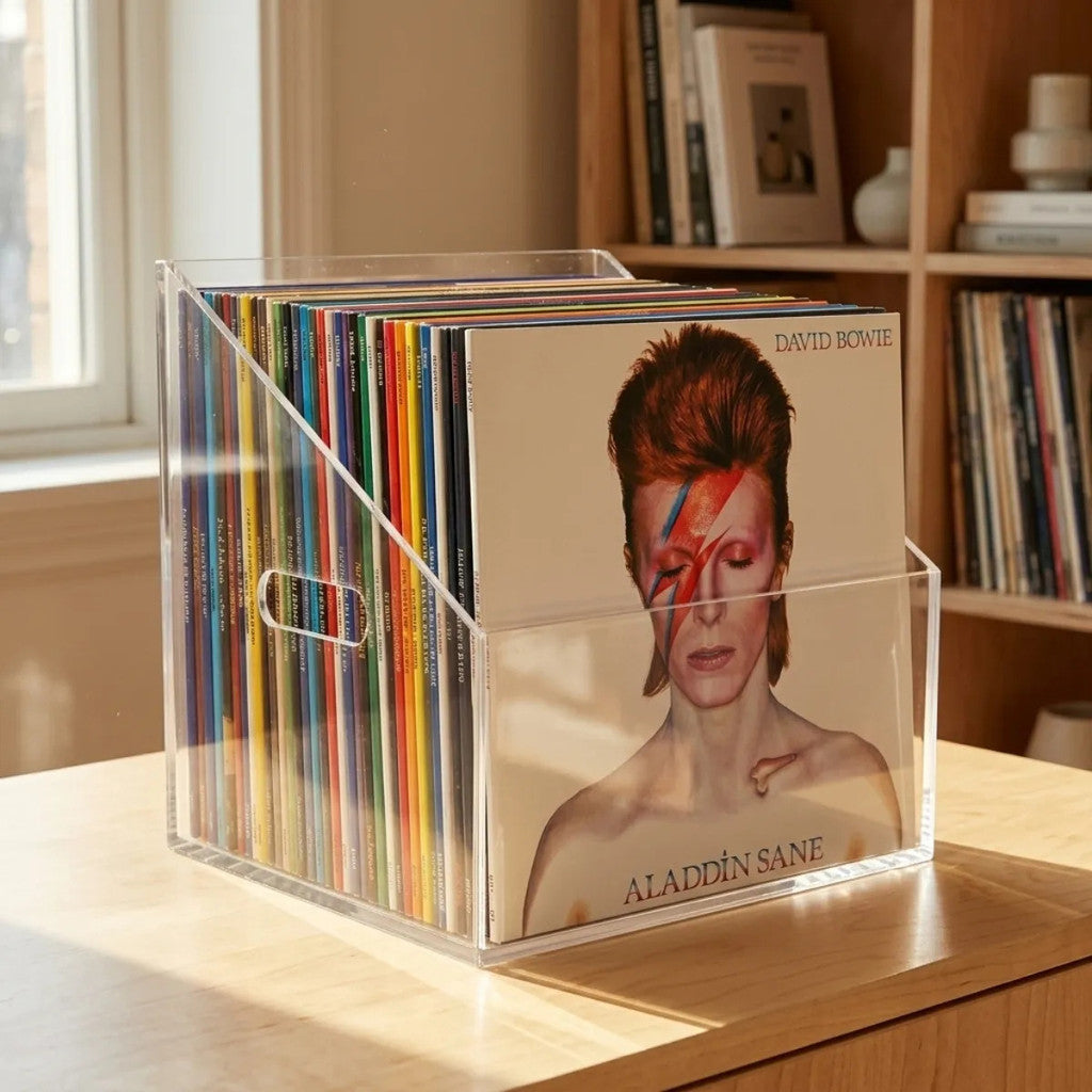 Suporte Discos Vinil LP Organizador Expositor Portátil Mesa Display