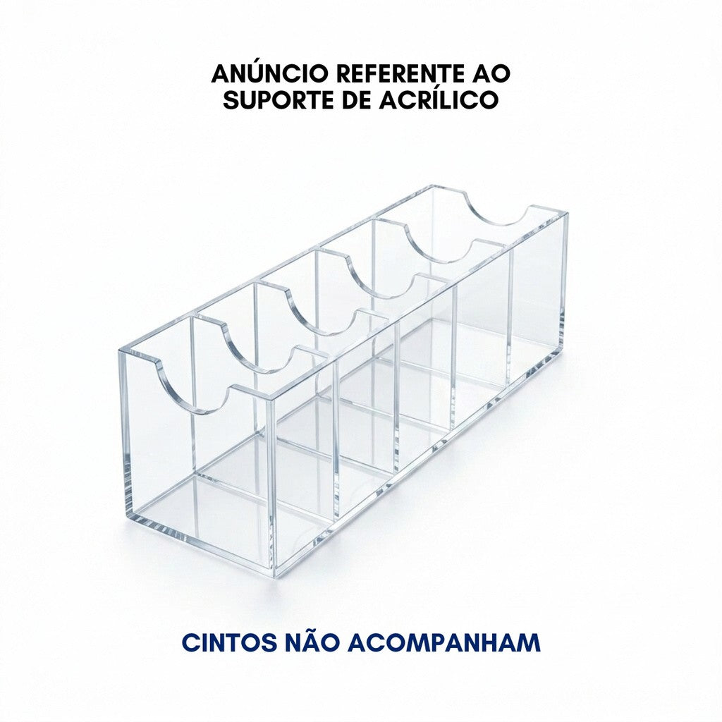 Suporte Expositor 5 Cintos Organizador Divisórias Armário Closet Loja Balcão Organizar