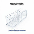 Suporte Expositor 5 Cintos Organizador Divisórias Armário Closet Loja Balcão Organizar