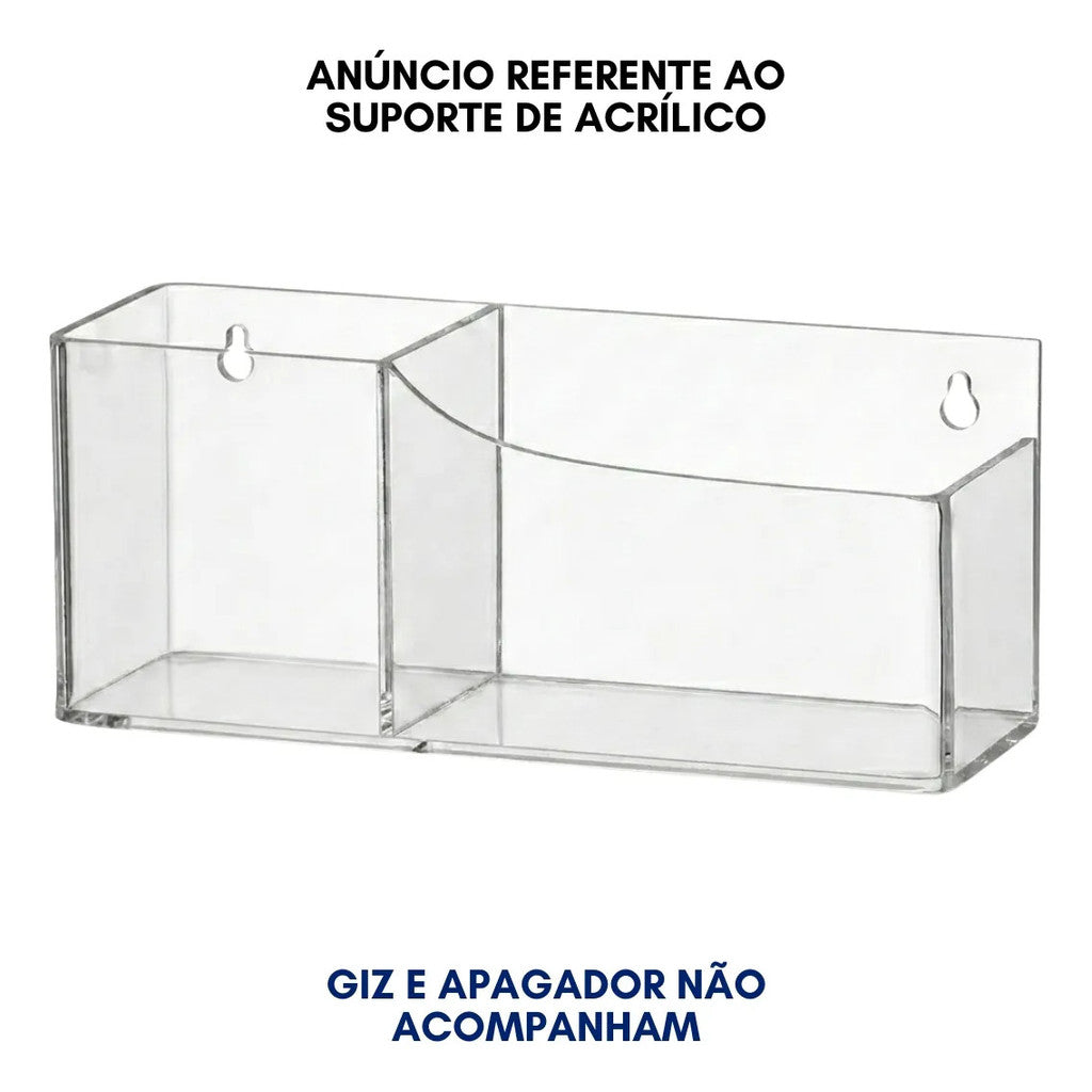 Suporte Apagador Giz Lousa Quadro Escolar Parede Organizador Sala Aula Professor Infantil