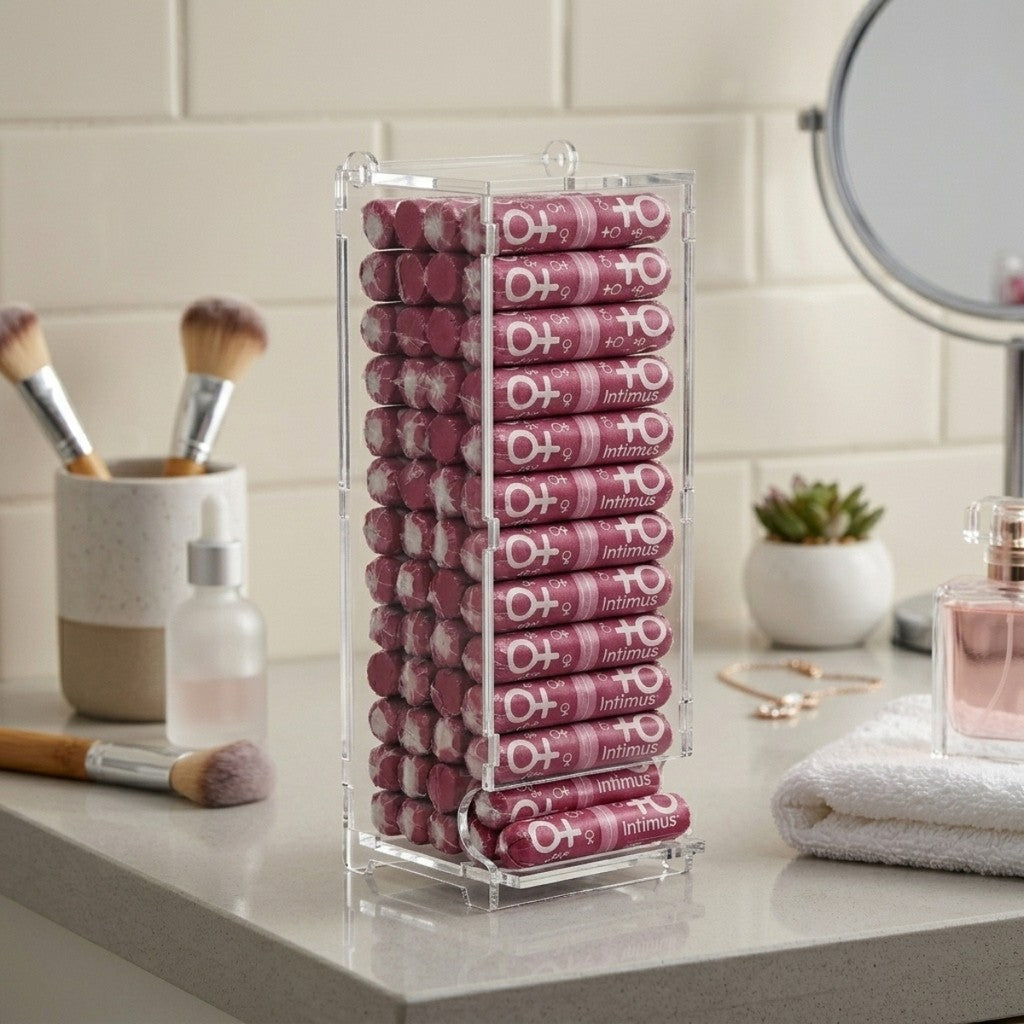Suporte Organizador Absorvente Interno Lavabo Banheiro Porta Feminino Transparente