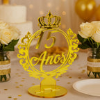 Kit 15 Topo Bolo Centro Mesa 15 Anos Festa Debutante Dourado Coroa Decoração Princesa