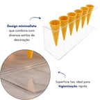 Suporte Expositor Temaki Sorvete Acrilico Cristal 6 Cones