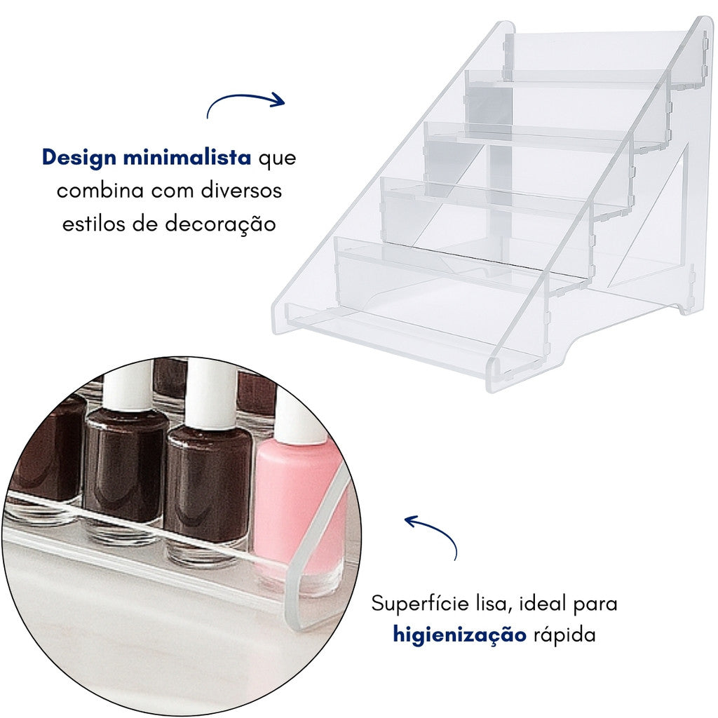 Expositor Display Escadinha Esmalte Acrilico 5 Andares