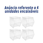 Baleiro 4 Pçs Doces Balas Display Balcão Bancada Expositor Acrílico Transparente Lojas