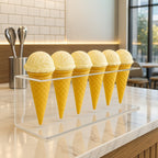 Suporte Expositor Temaki Sorvete Acrilico Cristal 6 Cones