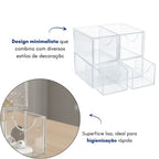 Caixa Objetos Acrilico Gaveta Kit 4 espacos