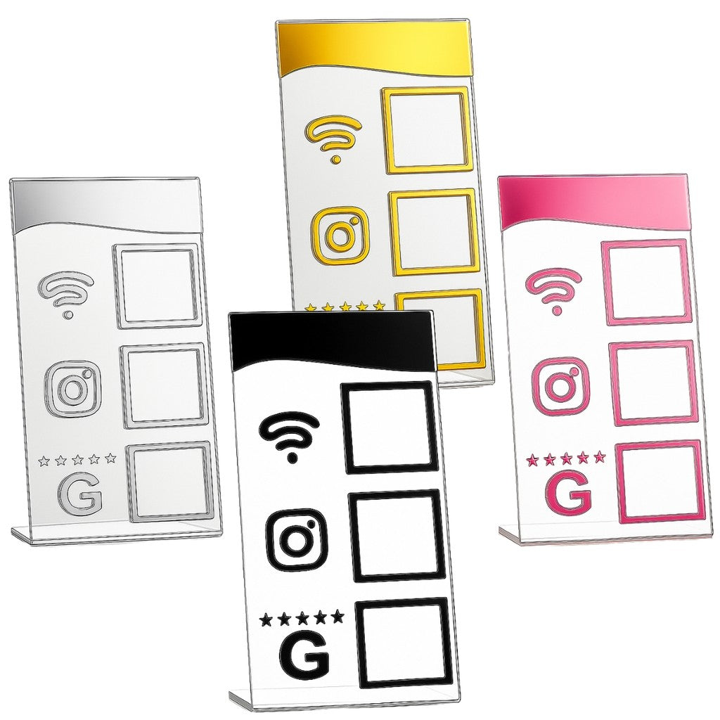 Qr Code Wifi Instagram Google Display Plaquinha Mesa Balcão