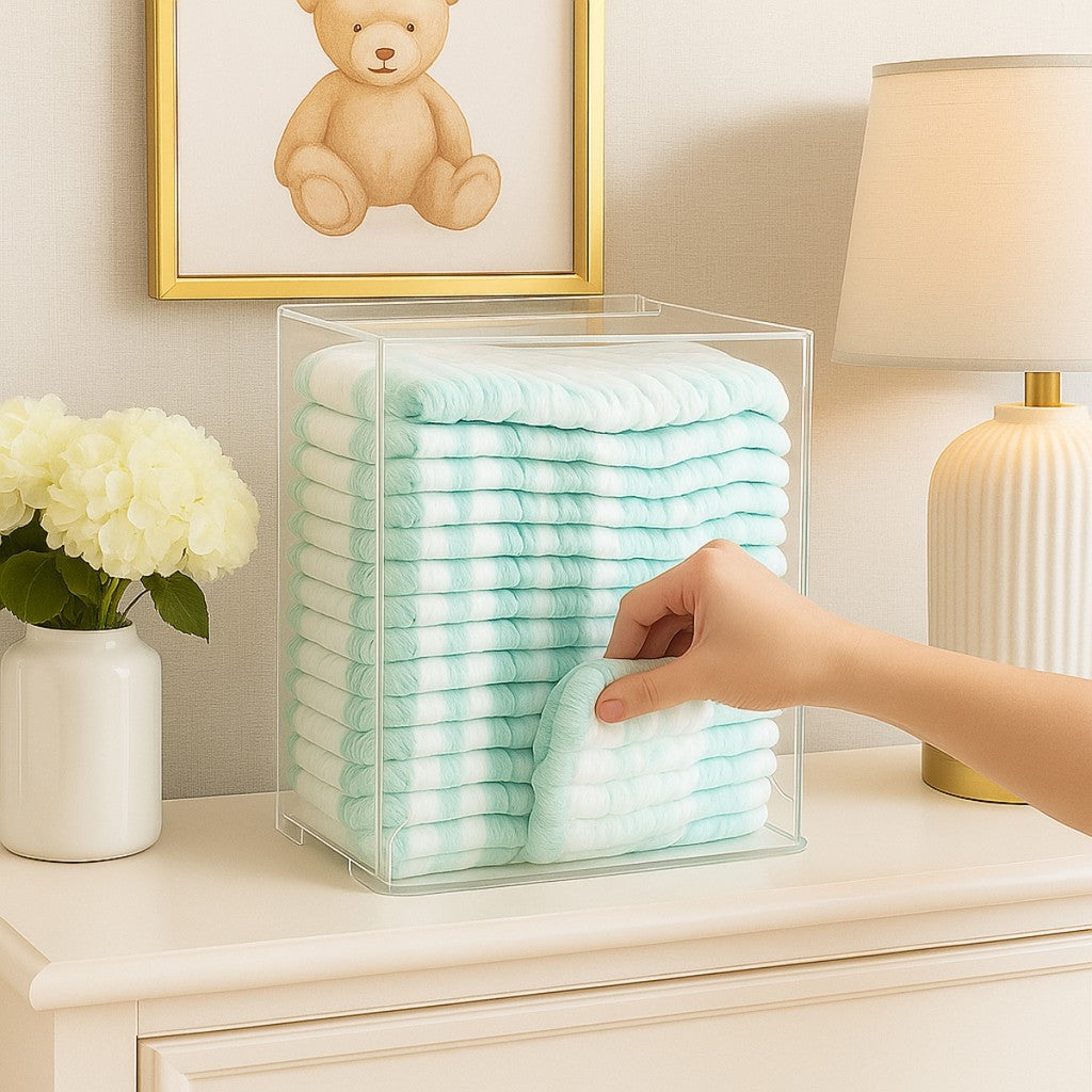 Porta Organizador Fralda Caixa Urna Banheiro Quarto Acrilico