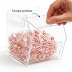 Baleiro 4 Pçs Doces Balas Display Balcão Bancada Expositor Acrílico Transparente Lojas