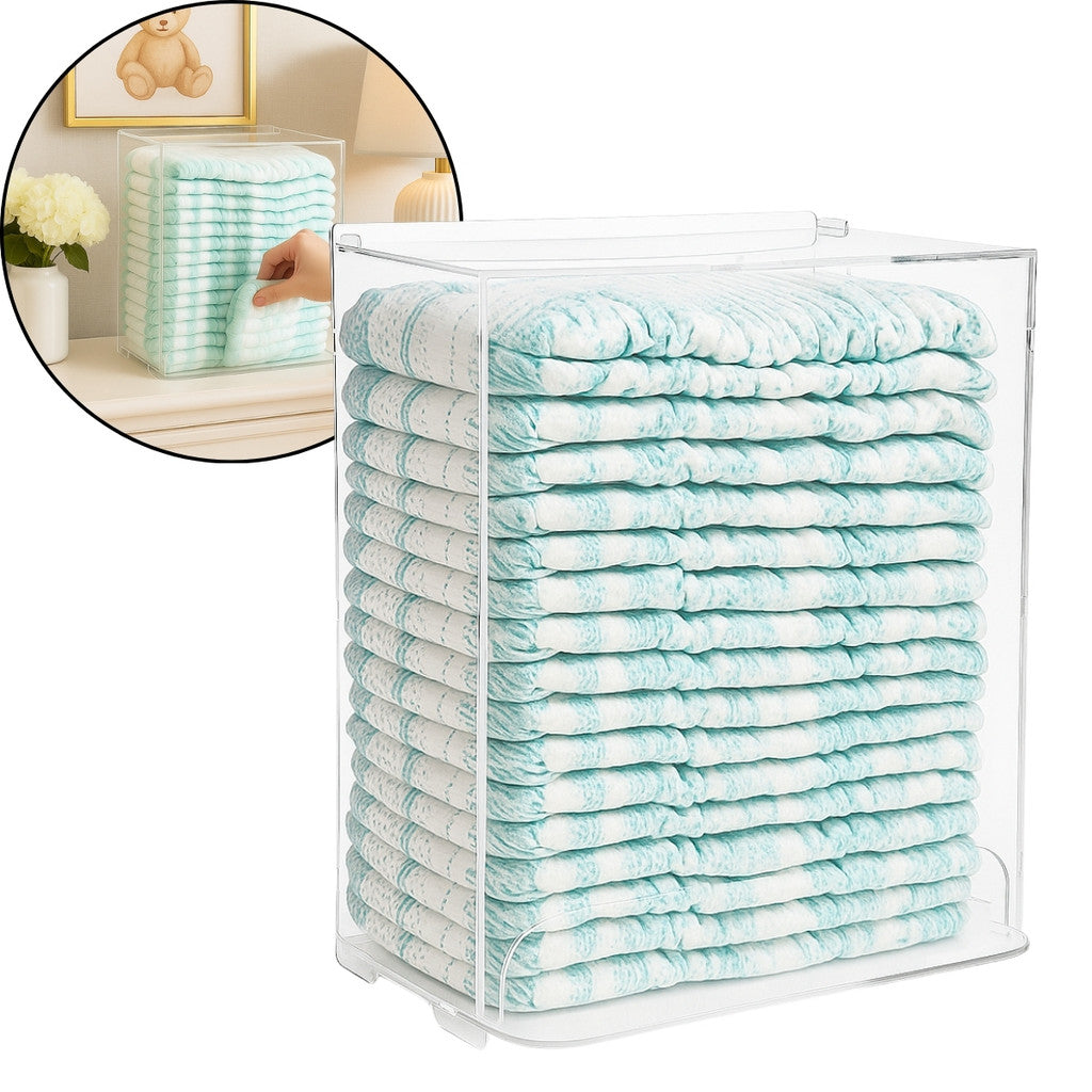 Porta Organizador Fralda Caixa Urna Banheiro Quarto Acrilico